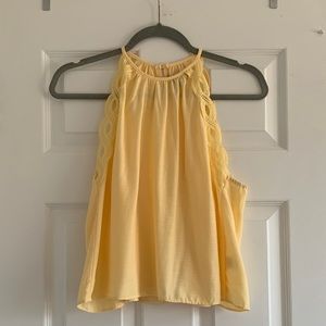 Kendall and Kylie Yellow High Neck Crop Top